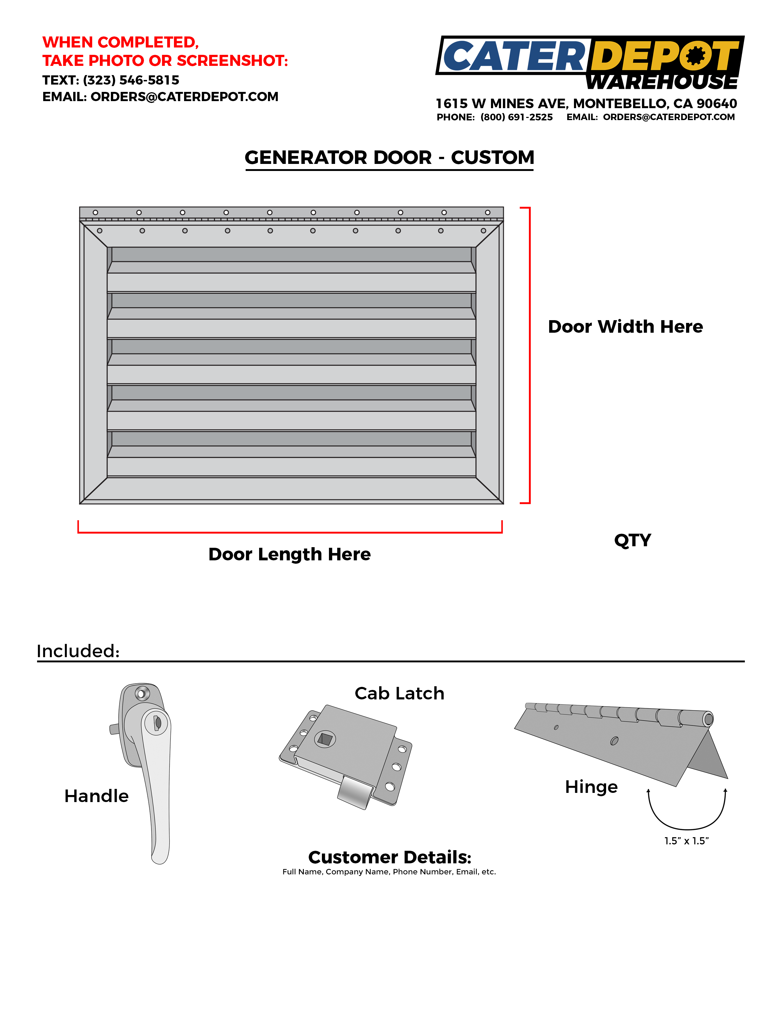 Custom Generator Door