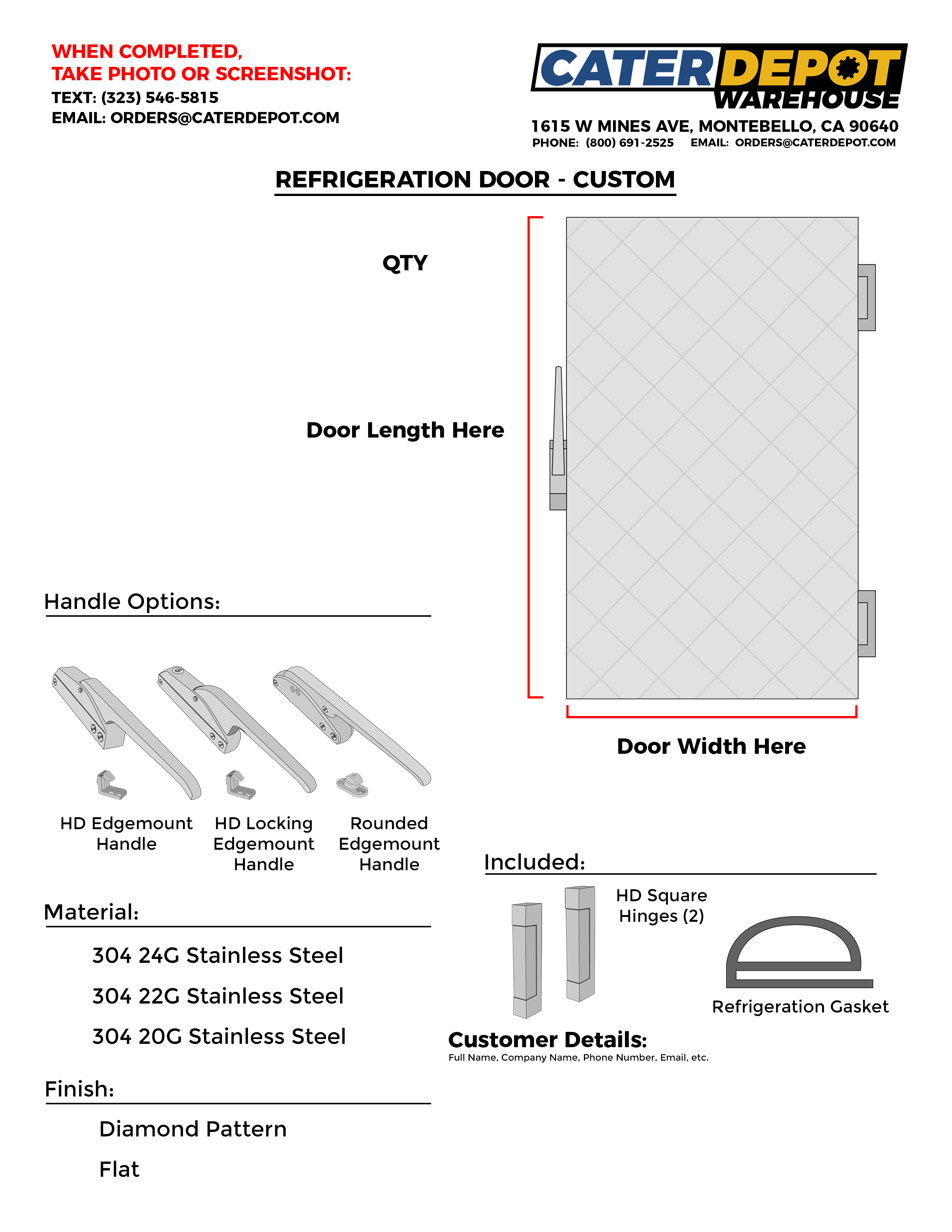 Custom Refrigeration Door