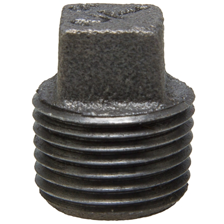 AK BLACK MALLEABLE IRON FITTING **FLANGED PLUG** MALE STOP END BSP IN